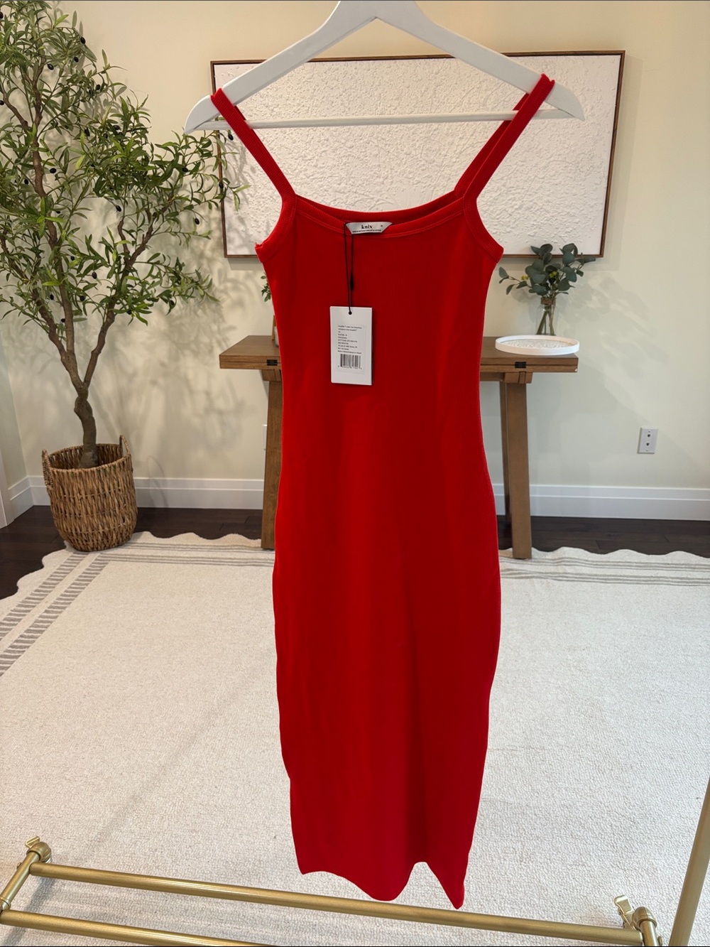 knix Red Midi Dress - Slim Tank Style